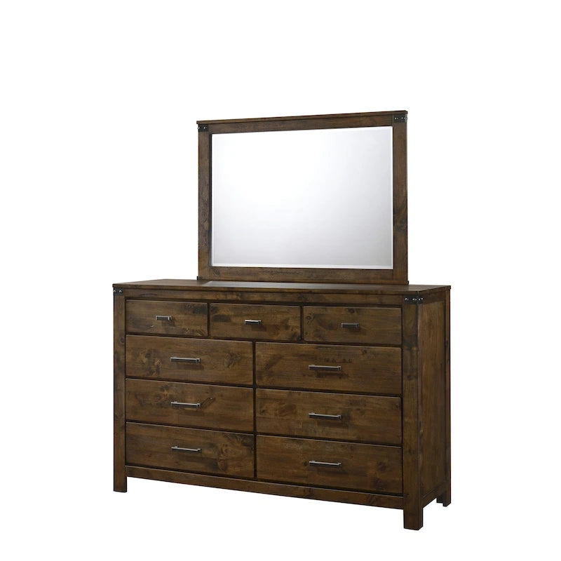 Joell 6 Piece Brown Ructic Panel Bedroom Set