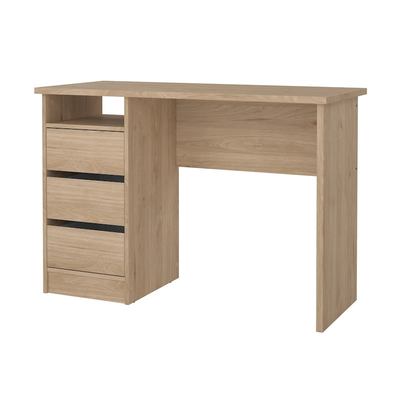 Porch & Den Wes Home Office Writing Desk with 3 Drawers and Open Shelf
