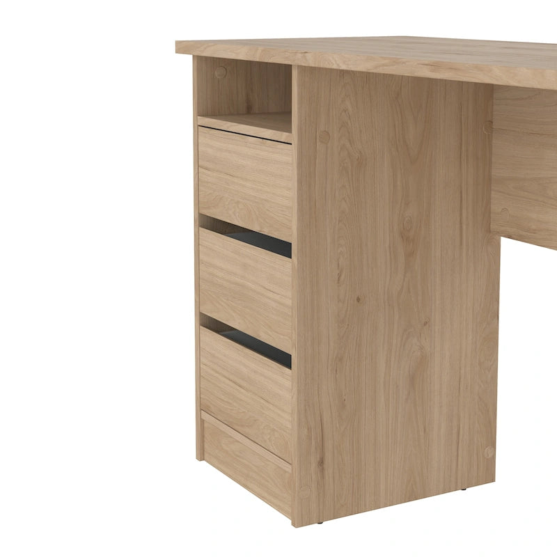 Porch & Den Wes Home Office Writing Desk with 3 Drawers and Open Shelf