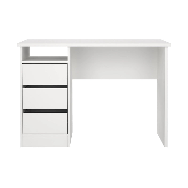 Porch & Den Wes Home Office Writing Desk with 3 Drawers and Open Shelf