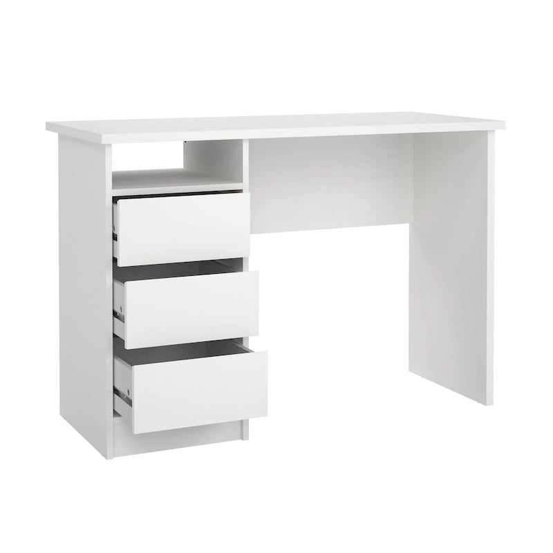 Porch & Den Wes Home Office Writing Desk with 3 Drawers and Open Shelf