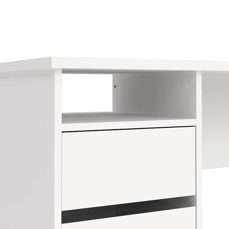 Porch & Den Wes Home Office Writing Desk with 3 Drawers and Open Shelf