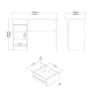 Porch & Den Wes Home Office Writing Desk with 3 Drawers and Open Shelf