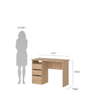 Porch & Den Wes Home Office Writing Desk with 3 Drawers and Open Shelf