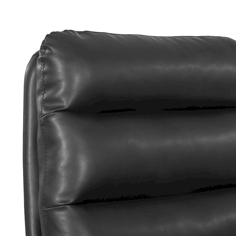 Sillón giratorio de oficina sin brazos con tapicería de piel sintética