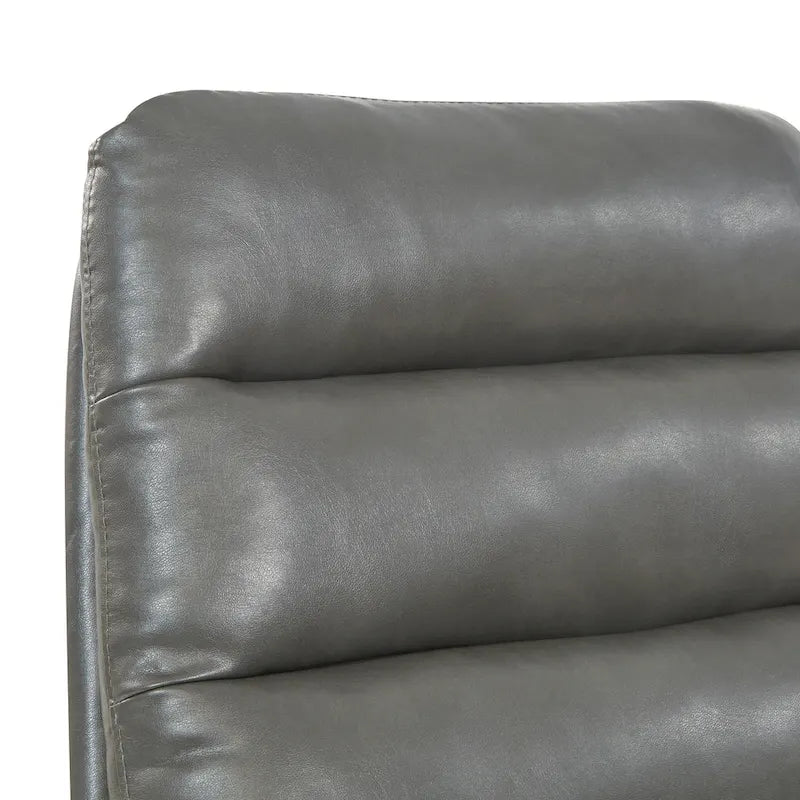 Sillón giratorio de oficina sin brazos con tapicería de piel sintética