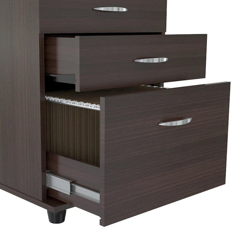 Archivador de 3 cajones color espresso