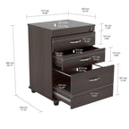 Archivador de 3 cajones color espresso