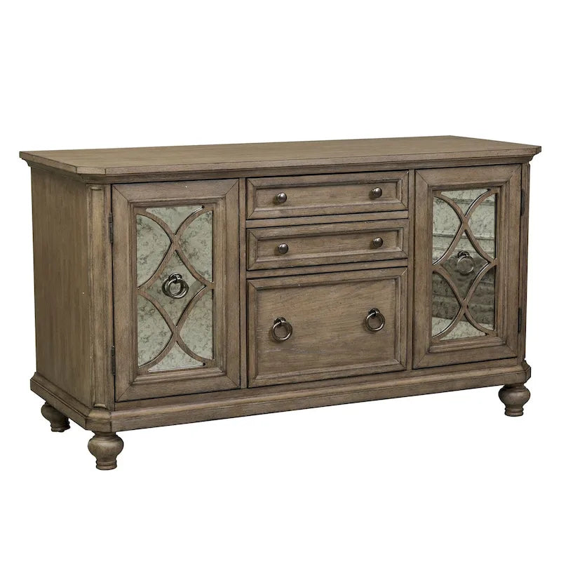 Crédence Copper Grove Simply Elegant blanche, marron et taupe chiné