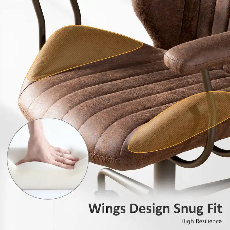 OVIOS Suede Fabric Ergonomic Office Chair Desk Chair Lumbar Support