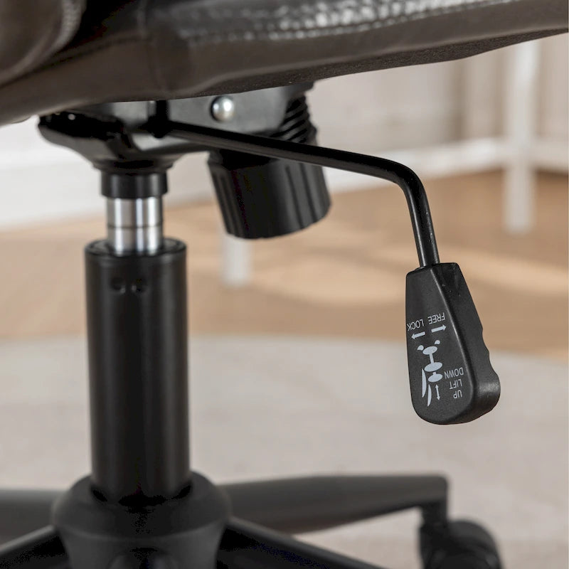 Chaise de bureau pivotante Roundhill Bizerte avec siège large et dossier croisé, chaise de vanité