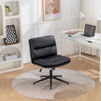 Chaise de bureau pivotante Roundhill Bizerte avec siège large et dossier croisé, chaise de vanité