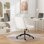 Chaise de bureau pivotante Roundhill Bizerte avec siège large et dossier croisé, chaise de vanité