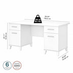 Bureau d'ordinateur de 60 po Bush Furniture Somerset avec tiroirs