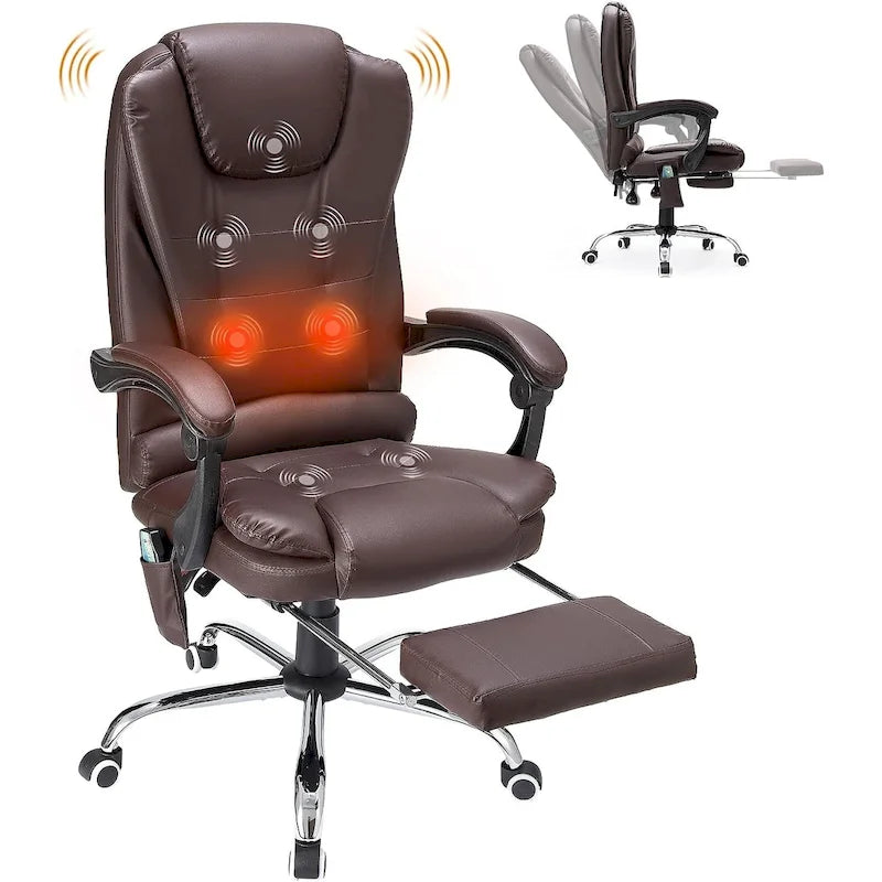 AECOJOY Heated Executive Office Chair w/ Massage &Adjustable Height
