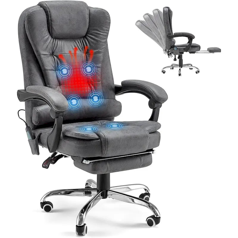 AECOJOY Heated Executive Office Chair w/ Massage &Adjustable Height