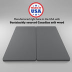 ONETAN, Sommier tapissier fendu de 3,8 cm pour matelas/support de lit - Entièrement assemblé, confort et soutien améliorés, gris