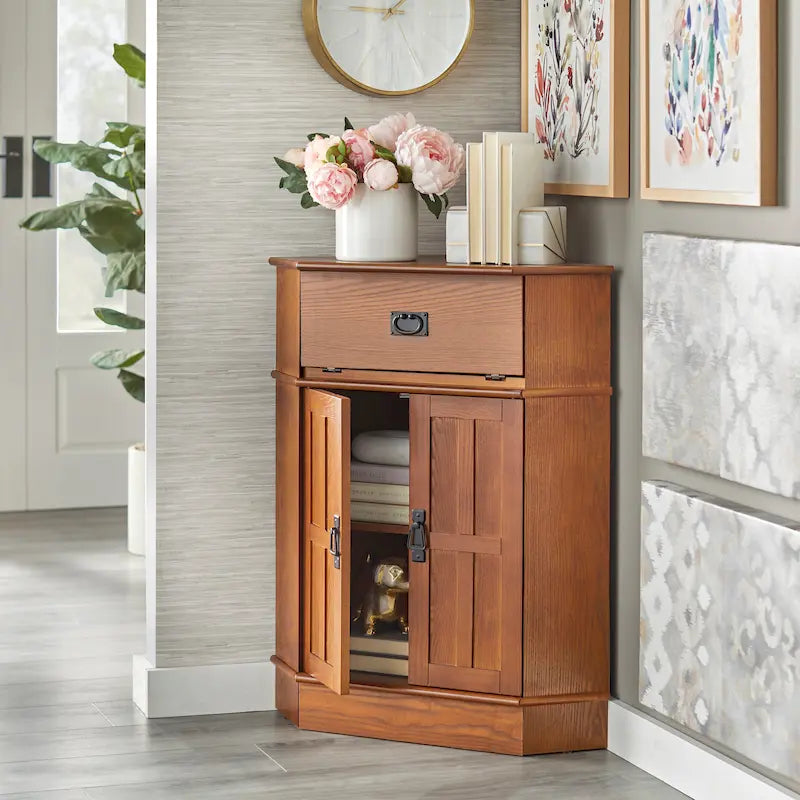 Meuble d'angle en bois, style « Mission », par Simple Living - 34h x 24l x 18p