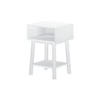 Table de chevet avec casier de style Mid-Century Modern en planches et poutres