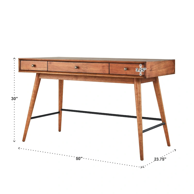 Bureau Aksel Wood 3 tiroirs par iNSPIRE Q Modern