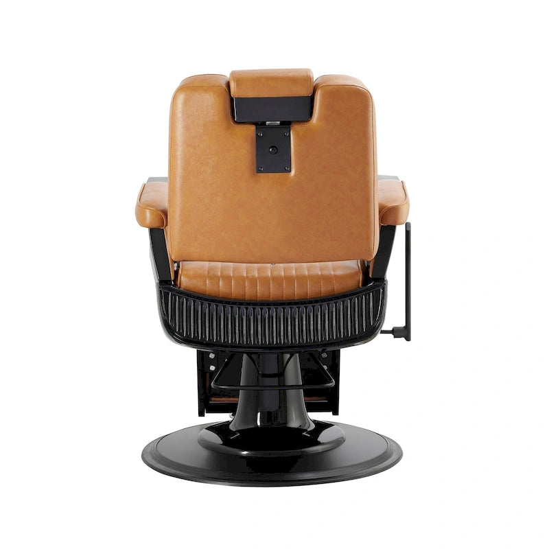 SHERMAN Heavy Duty Barber Chair Reclining Barbershop Styling Chair, Camel