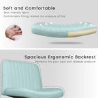 Chaise de bureau sans accoudoirs Bossin Criss Cross avec roulettes, chaise à pieds croisés rembourrée en tissu, chaise de vanité pivotante à siège large