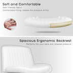 Chaise de bureau sans accoudoirs Bossin Criss Cross avec roulettes, chaise à pieds croisés rembourrée en tissu, chaise de vanité pivotante à siège large