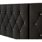 Lit plateforme capitonné en velours luxueux CraftPorch avec panneaux muraux
