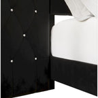 Lit plateforme capitonné en velours luxueux CraftPorch avec panneaux muraux