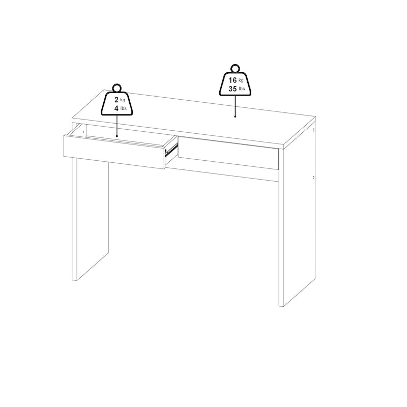 Porch & Den Wilbur Home Office Writing Desk with 2 Storage Drawers