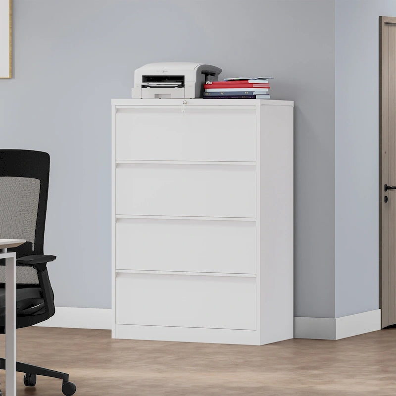 35W 2/3/4-drawer Lateral Locking Steel File Cabinet for A4, Legal, Letter