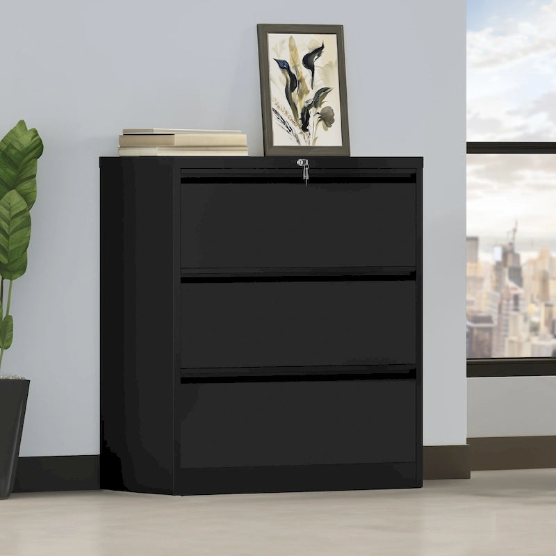 35W 2/3/4-drawer Lateral Locking Steel File Cabinet for A4, Legal, Letter
