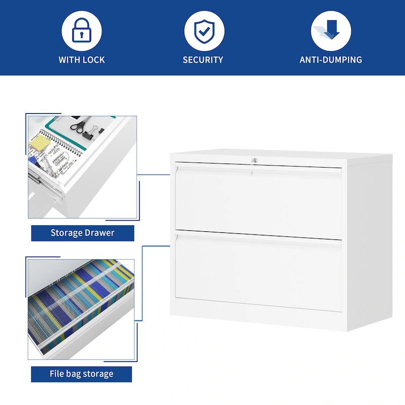 35W 2/3/4-drawer Lateral Locking Steel File Cabinet for A4, Legal, Letter