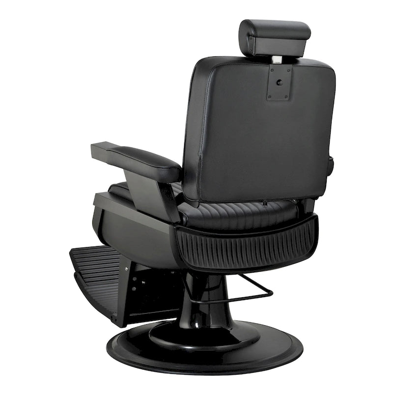 Chaise de barbier robuste inclinable hydraulique JAXSON, cadre noir