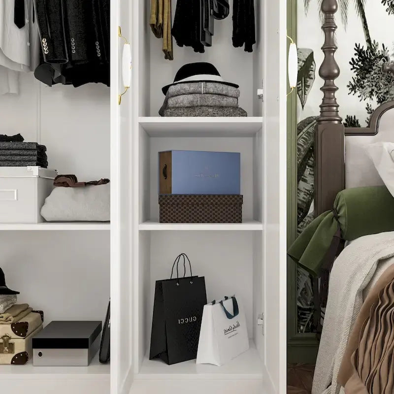 47.2W Armoire de penderie contemporaine et moderne autoportante