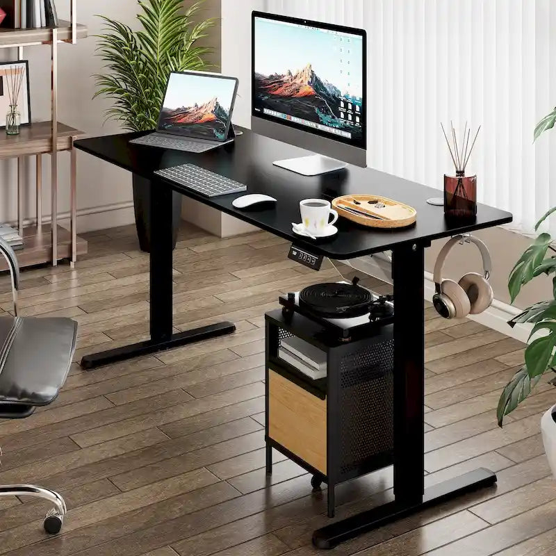 Futzca Bureau assis debout électrique réglable en hauteur avec plateau en épicéa