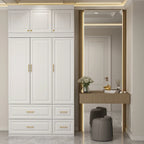 FUFU&GAGA Grande Armoire Combo Penderie Placard de Rangement Blanc