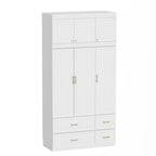 FUFU&GAGA Grande Armoire Combo Penderie Placard de Rangement Blanc