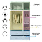 FUFU&GAGA Grande Armoire Combo Penderie Placard de Rangement Blanc