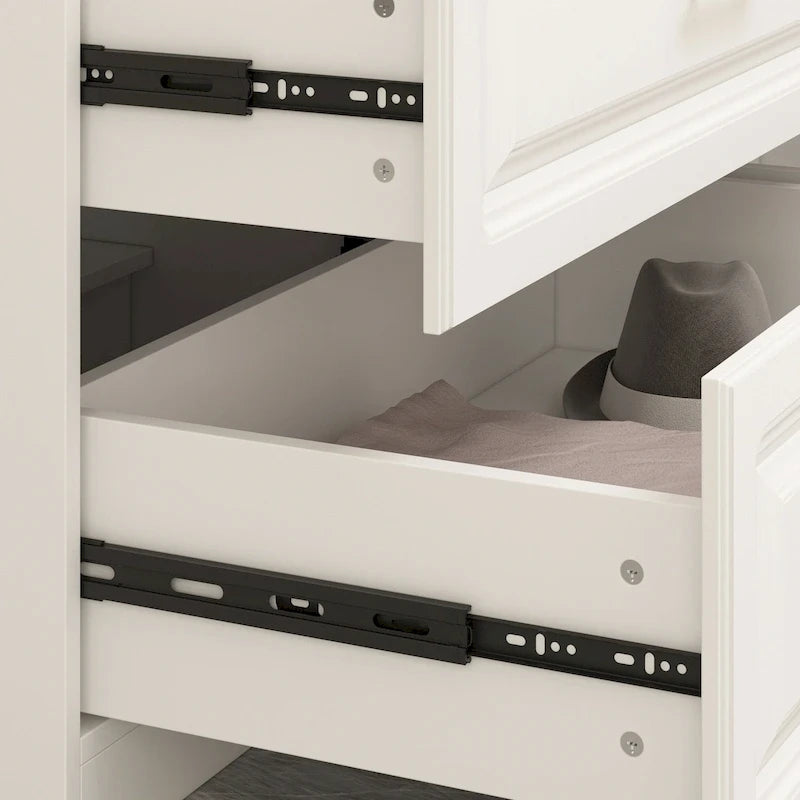 FUFU&GAGA Grande Armoire Combo Penderie Placard de Rangement Blanc