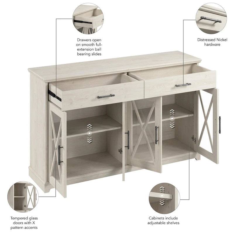 Mueble de TV rústico de 60 pulgadas para televisores de hasta 75 pulgadas