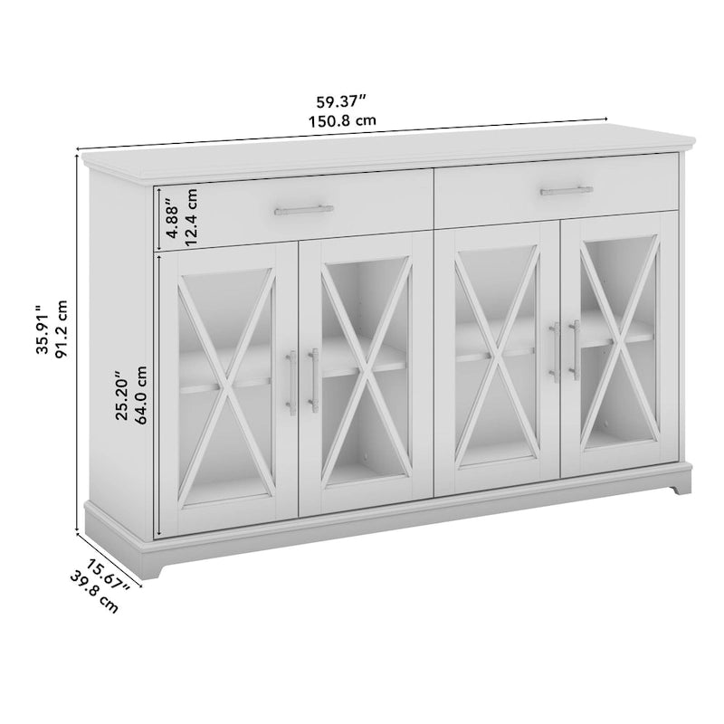 Mueble de TV rústico de 60 pulgadas para televisores de hasta 75 pulgadas