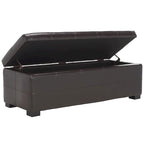 Banc de rangement large SAFAVIEH Harper en cuir bicast capitonné marron - 46,9 x 18,3 x 16,7 - 47Lx18Px17H