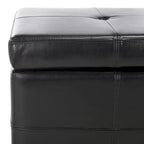 Banc de rangement large SAFAVIEH Harper en cuir bicast capitonné marron - 46,9 x 18,3 x 16,7 - 47Lx18Px17H