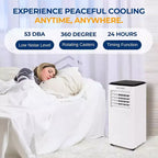 SereneLife SLACP803 Portable Air Conditioner with Dehumidifier & Fan  8000 BTU (White & Black)