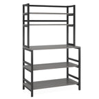Étagère de cuisine style industriel, étagère à micro-ondes marron/noir, étagère de rangement blanche à 5 niveaux, meuble de cuisine avec huche