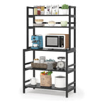 Étagère de cuisine style industriel, étagère à micro-ondes marron/noir, étagère de rangement blanche à 5 niveaux, meuble de cuisine avec huche