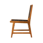 Chaise de salle à manger sans accoudoirs Sava pour l'intérieur et l'extérieur, noire