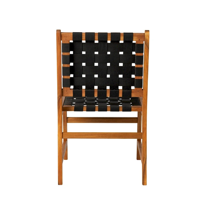 Chaise de salle à manger sans accoudoirs Sava pour l'intérieur et l'extérieur, noire