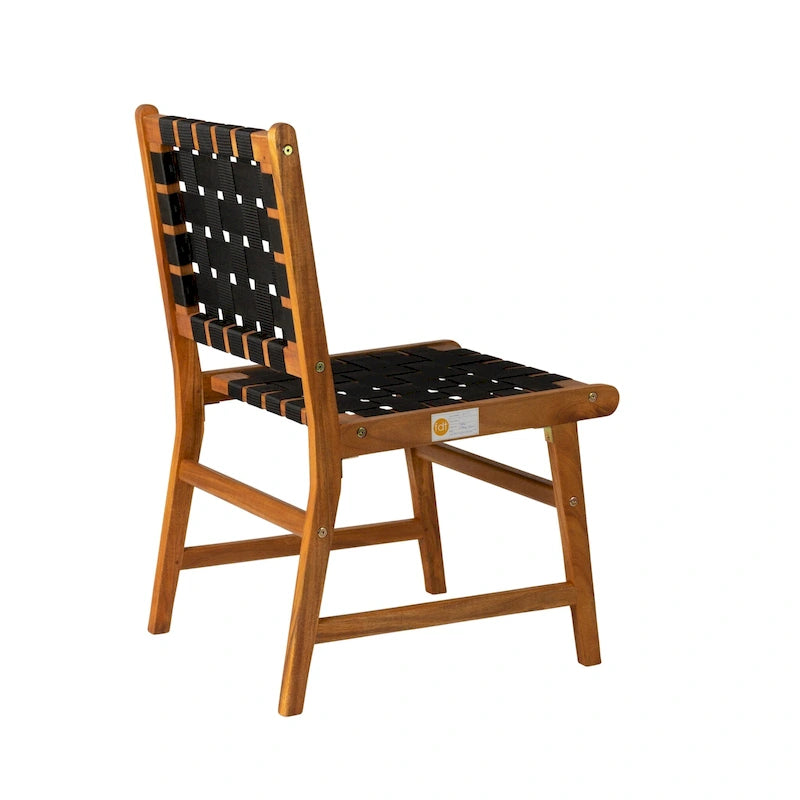 Chaise de salle à manger sans accoudoirs Sava pour l'intérieur et l'extérieur, noire